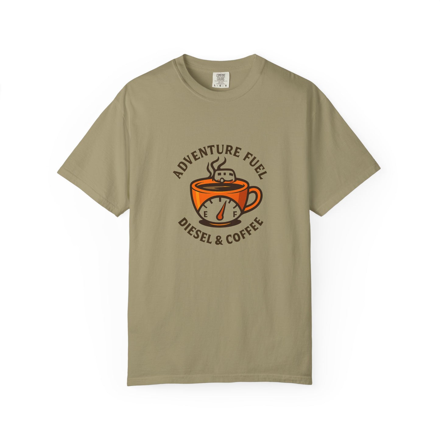 Adventure Fuel – Diesel & Coffee T-Shirt | Funny RV Camping Shirt for Travelers, Campers & Coffee Lovers