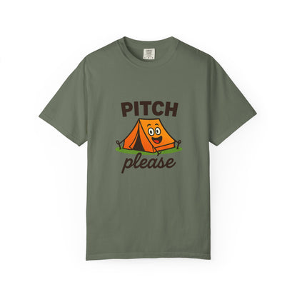 Camping T‑Shirt — "Pitch Please" Cute Tent Graphic Tee for Campers & Outdoor Lovers