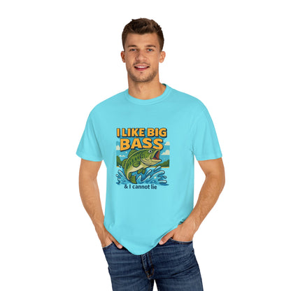 “I Like Big Bass & I Cannot Lie” Funny Fishing T-Shirt for Anglers & Big Catch Fans