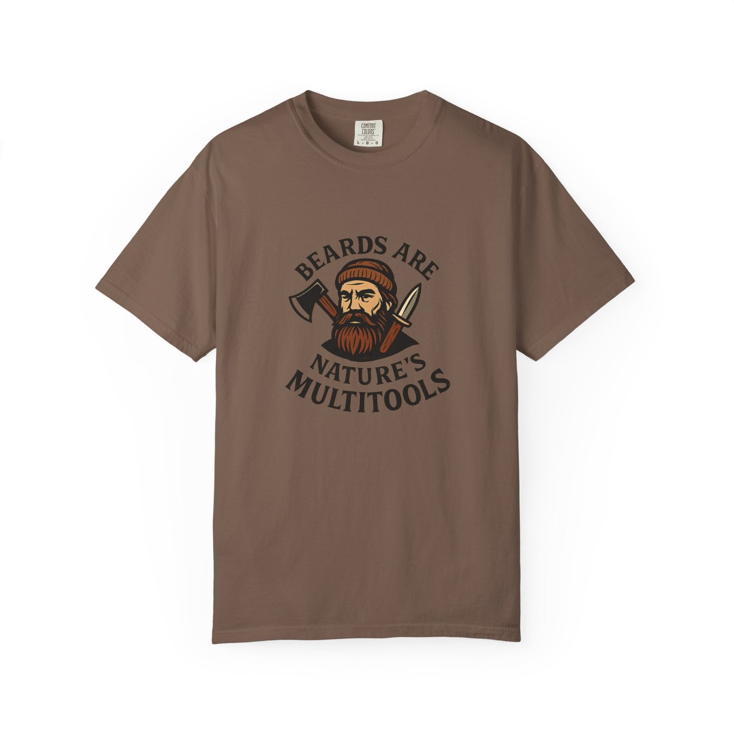 Beards Are Nature’s Multitools T-Shirt – Funny Beard Shirt for Men | Outdoors, Camping, Lumberjack & Bushcraft Style