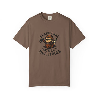 Beards Are Nature’s Multitools T-Shirt – Funny Beard Shirt for Men | Outdoors, Camping, Lumberjack & Bushcraft Style