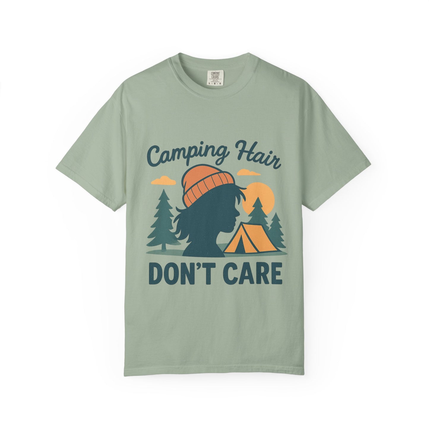 Camping Hair Don’t Care T-Shirt — Outdoor Camping Graphic Tee