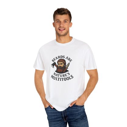 Beards Are Nature’s Multitools T-Shirt – Funny Beard Shirt for Men | Outdoors, Camping, Lumberjack & Bushcraft Style
