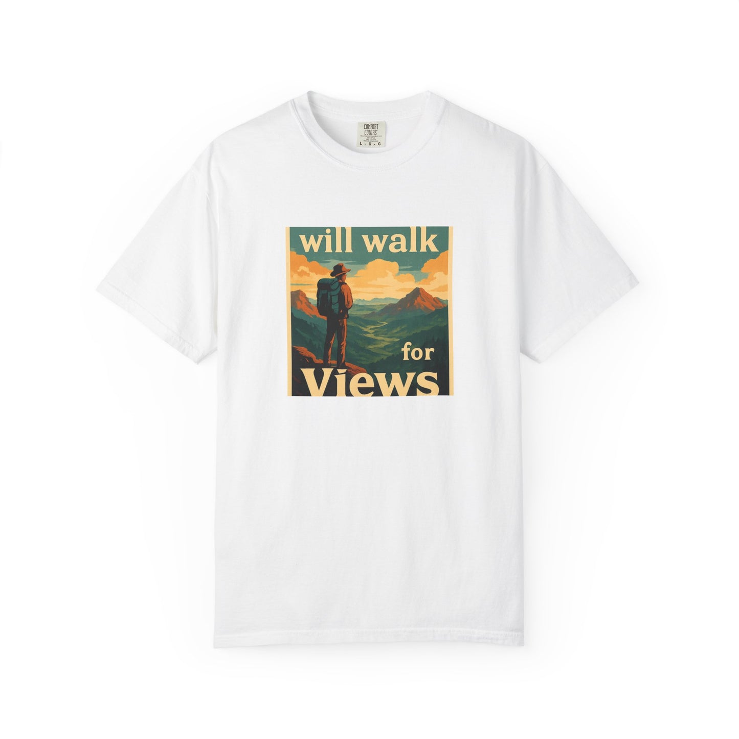 Will Walk for Views T-Shirt | Funny Hiking Shirt for Men & Women | Mountain Lover Tee, Outdoor Adventure Gift
