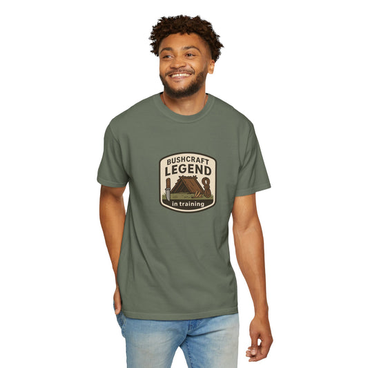 Bushcraft Legend (In Training) T-Shirt – Funny Bushcraft & Survival Shirt for Campers, Outdoorsmen & Wilderness Learners