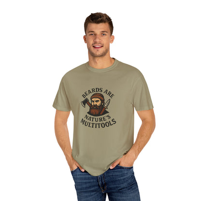 Beards Are Nature’s Multitools T-Shirt – Funny Beard Shirt for Men | Outdoors, Camping, Lumberjack & Bushcraft Style