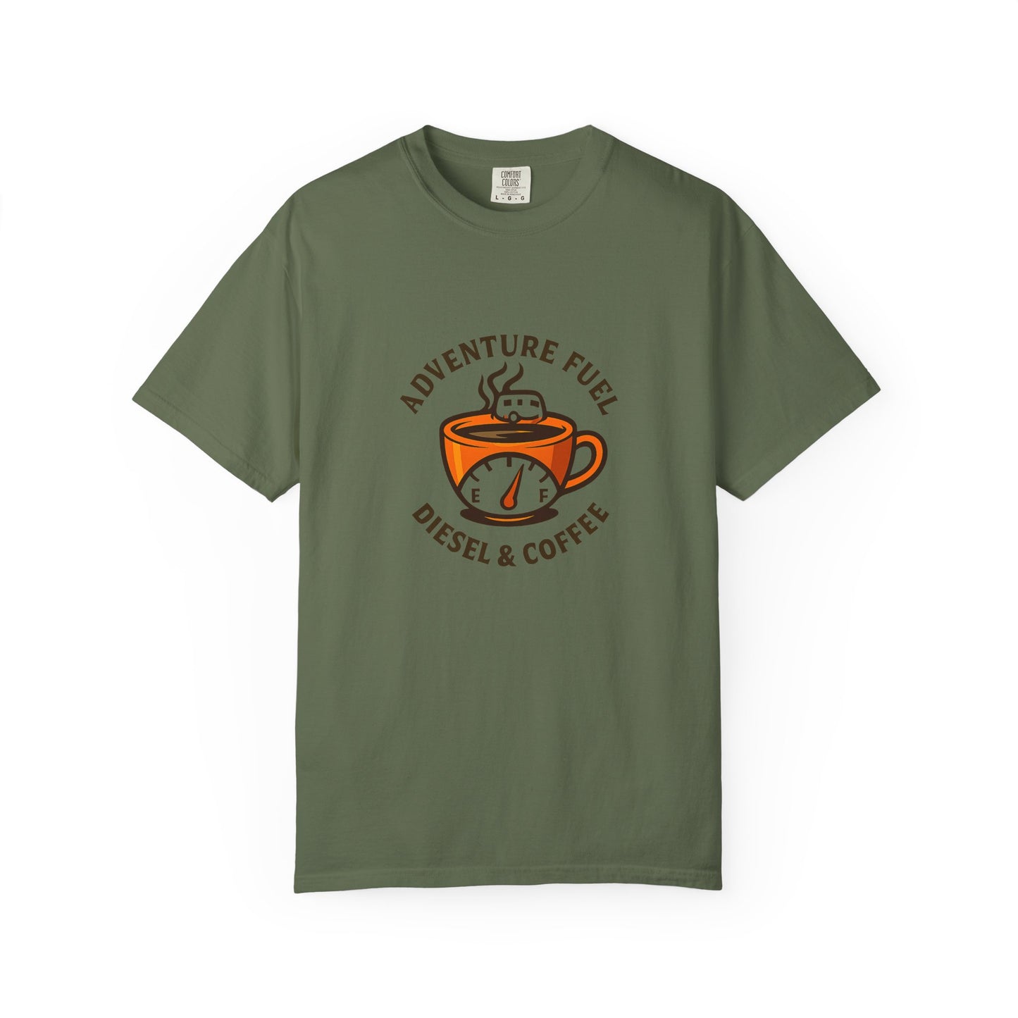 Adventure Fuel – Diesel & Coffee T-Shirt | Funny RV Camping Shirt for Travelers, Campers & Coffee Lovers