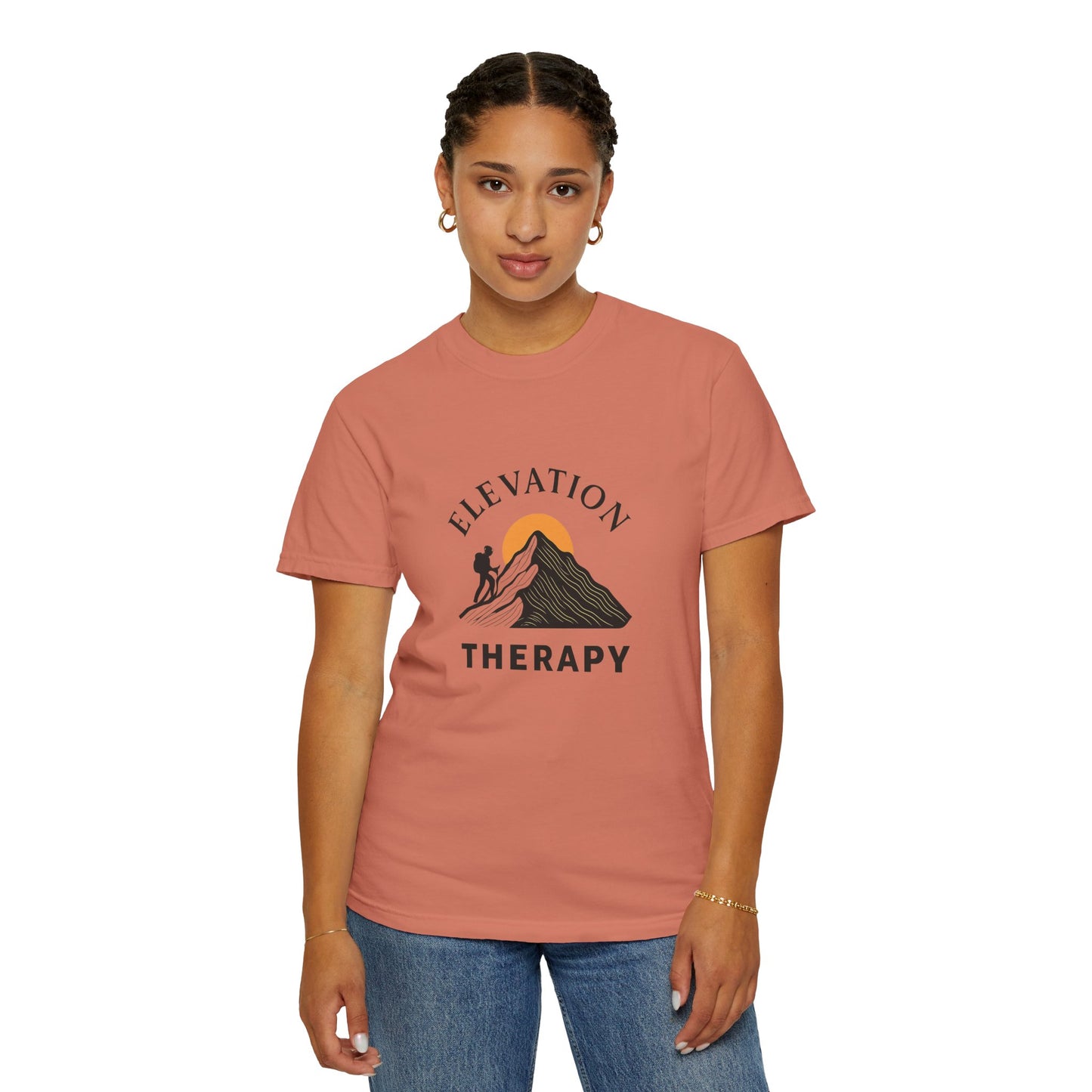 Elevation Therapy T-Shirt | Inspirational Hiking Shirt for Men & Women | Mountain Lover Tee, Outdoor Adventure Gift