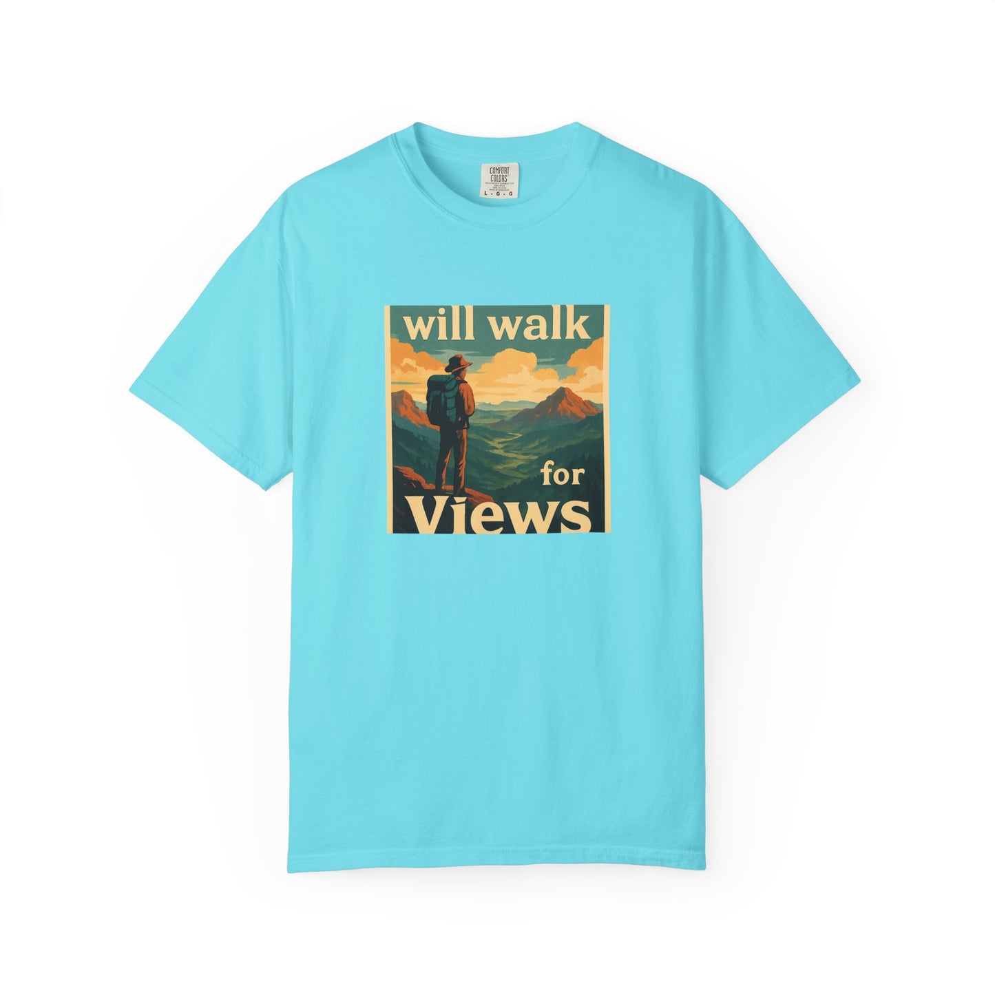 Will Walk for Views T-Shirt | Funny Hiking Shirt for Men & Women | Mountain Lover Tee, Outdoor Adventure Gift