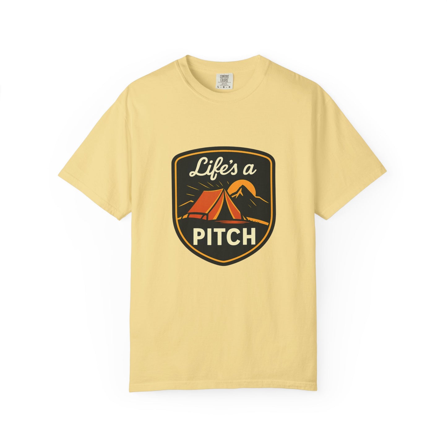 Camping T-Shirt — "Life's a Pitch" Tent & Mountain Outdoor Tee