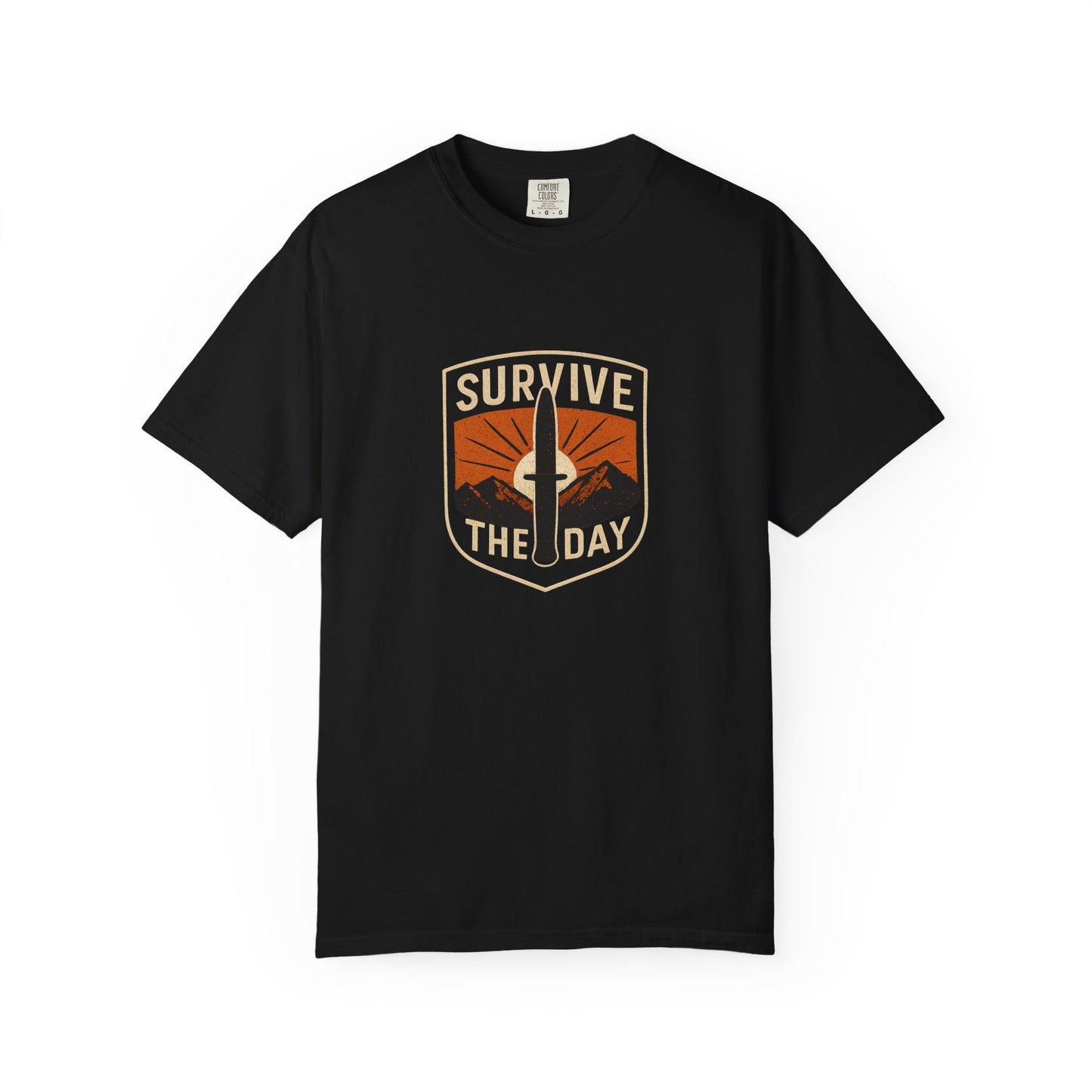 Survive the Day T-Shirt – Funny Survival, Bushcraft & Outdoors Shirt for Men Who Love Adventure