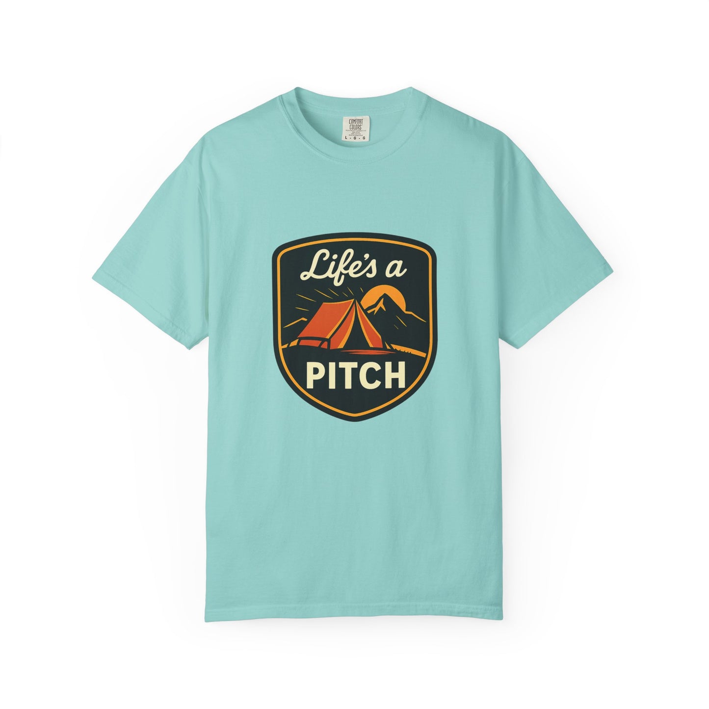Camping T-Shirt — "Life's a Pitch" Tent & Mountain Outdoor Tee