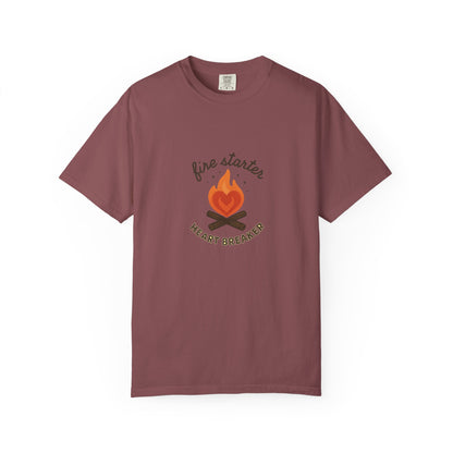 Fire Starter, Heart Breaker T-Shirt – Cute Camping Shirt for Women | Outdoorsy, Sassy & Adventure-Ready