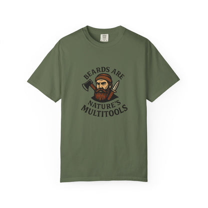 Beards Are Nature’s Multitools T-Shirt – Funny Beard Shirt for Men | Outdoors, Camping, Lumberjack & Bushcraft Style