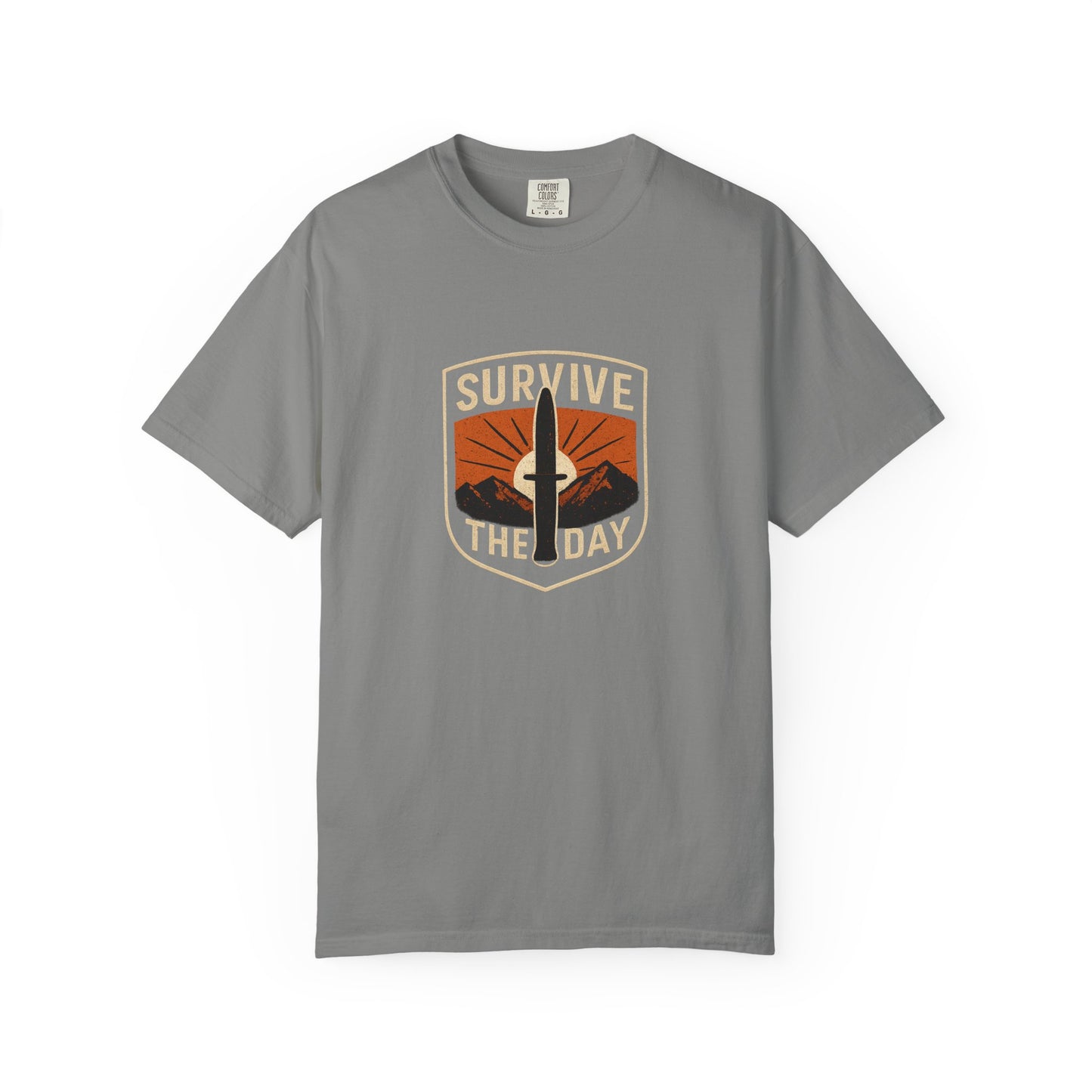 Survive the Day T-Shirt – Funny Survival, Bushcraft & Outdoors Shirt for Men Who Love Adventure