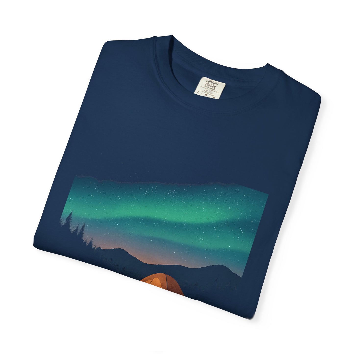 No WiFi Camping T-Shirt — Northern Lights Tent Graphic