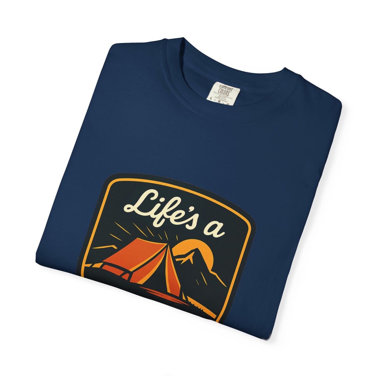 Camping T-Shirt — "Life's a Pitch" Tent & Mountain Outdoor Tee