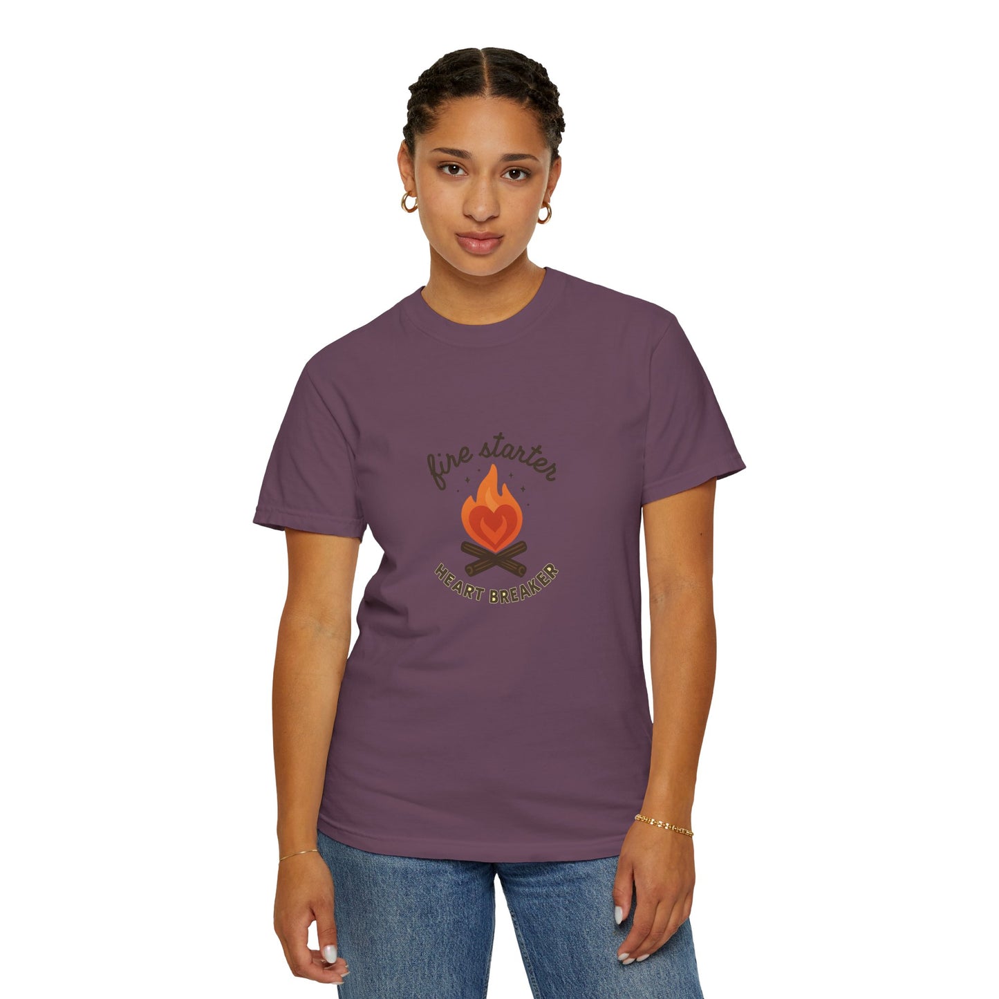 Fire Starter, Heart Breaker T-Shirt – Cute Camping Shirt for Women | Outdoorsy, Sassy & Adventure-Ready