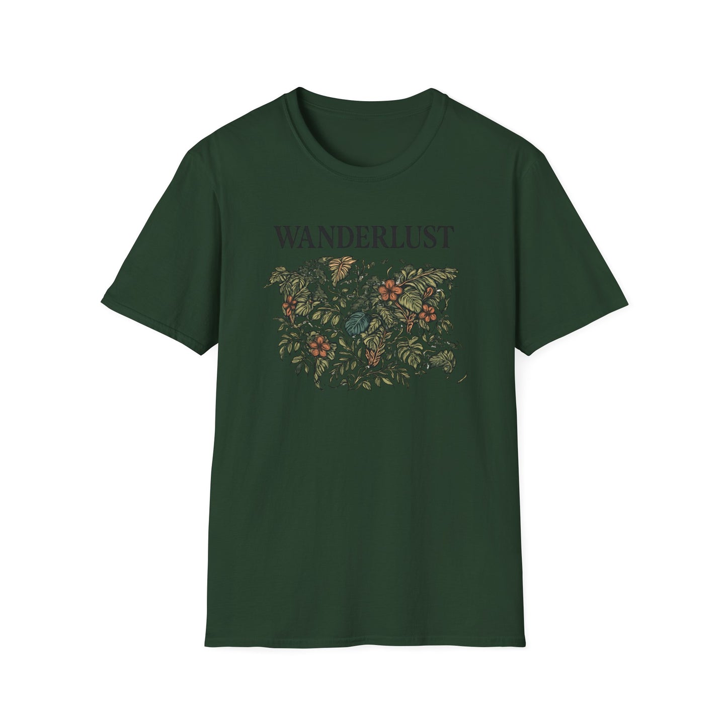 Lush Tropical Floral Scene T-Shirt