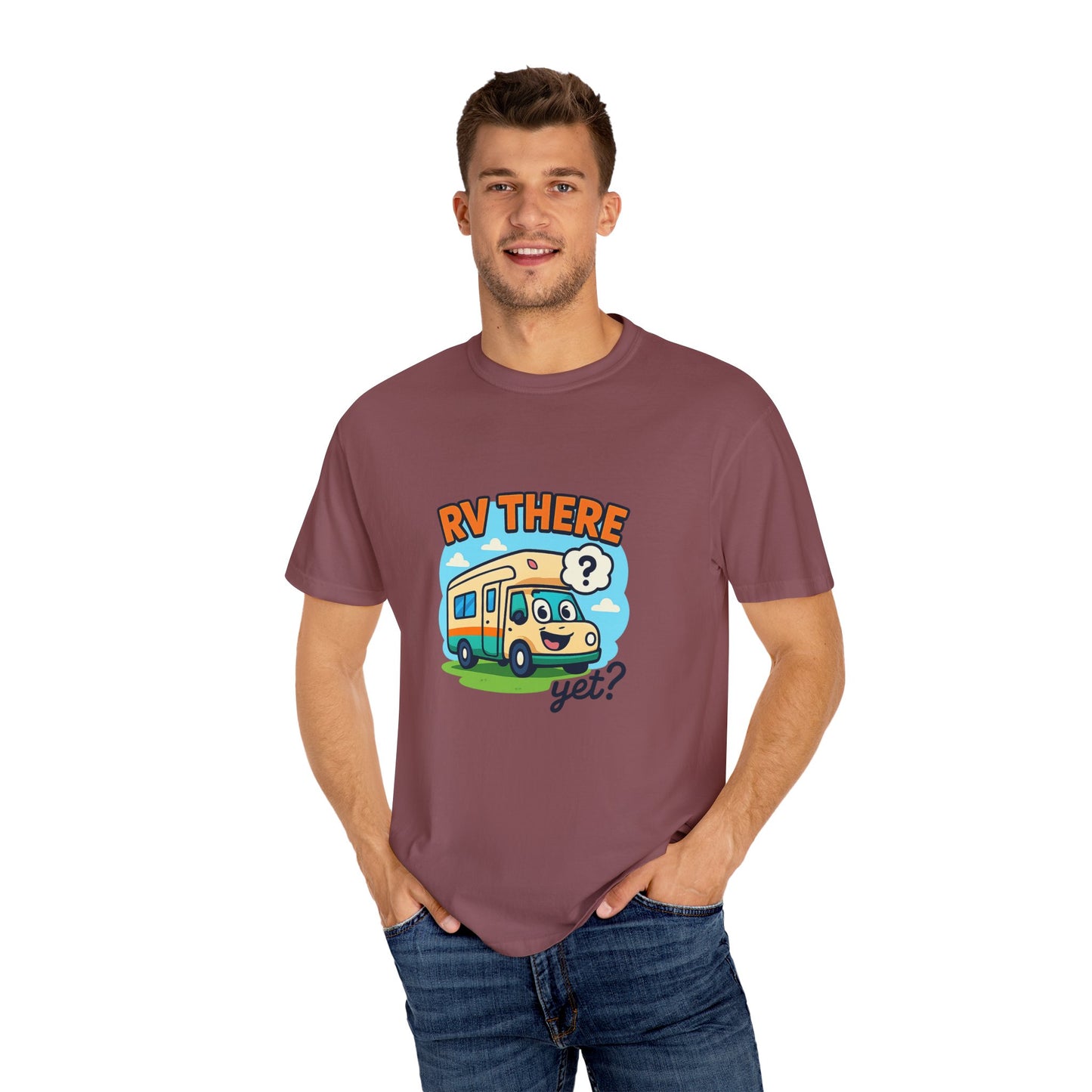 RV There Yet? T-Shirt – Funny RV Camping Shirt for Travelers, Road Trip Lovers & RV Families