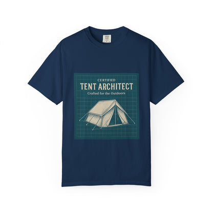 Tent Architect T-Shirt – 'Certified Tent Architect' Camping Tee for Outdoor Enthusiasts