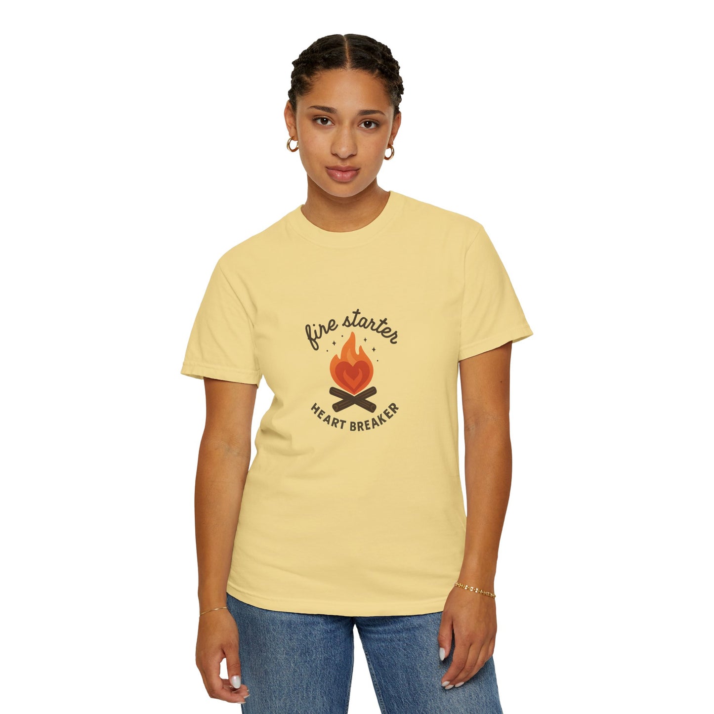 Fire Starter, Heart Breaker T-Shirt – Cute Camping Shirt for Women | Outdoorsy, Sassy & Adventure-Ready