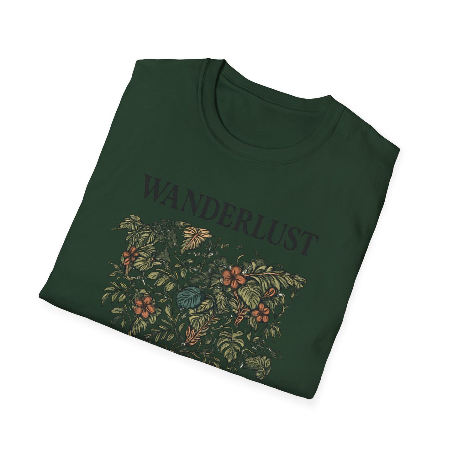 Lush Tropical Floral Scene T-Shirt