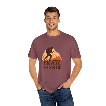 Trail Junkie T-Shirt | Funny Hiking Shirt for Men & Women | Outdoor Adventure Tee, Hiker Gift for Trail Lovers