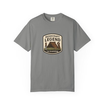 Bushcraft Legend (In Training) T-Shirt – Funny Bushcraft & Survival Shirt for Campers, Outdoorsmen & Wilderness Learners