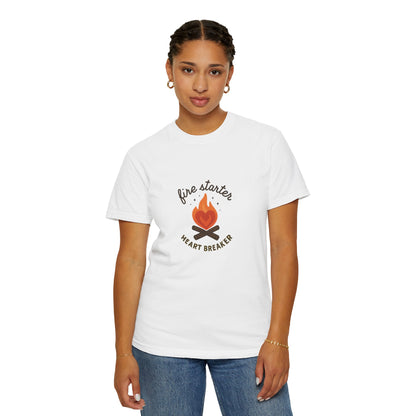 Fire Starter, Heart Breaker T-Shirt – Cute Camping Shirt for Women | Outdoorsy, Sassy & Adventure-Ready