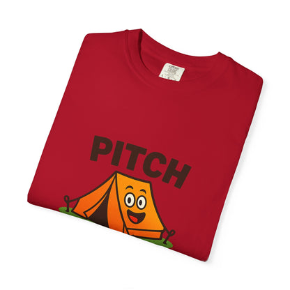 Camping T‑Shirt — "Pitch Please" Cute Tent Graphic Tee for Campers & Outdoor Lovers