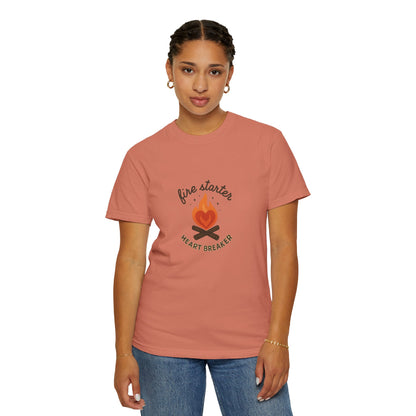 Fire Starter, Heart Breaker T-Shirt – Cute Camping Shirt for Women | Outdoorsy, Sassy & Adventure-Ready