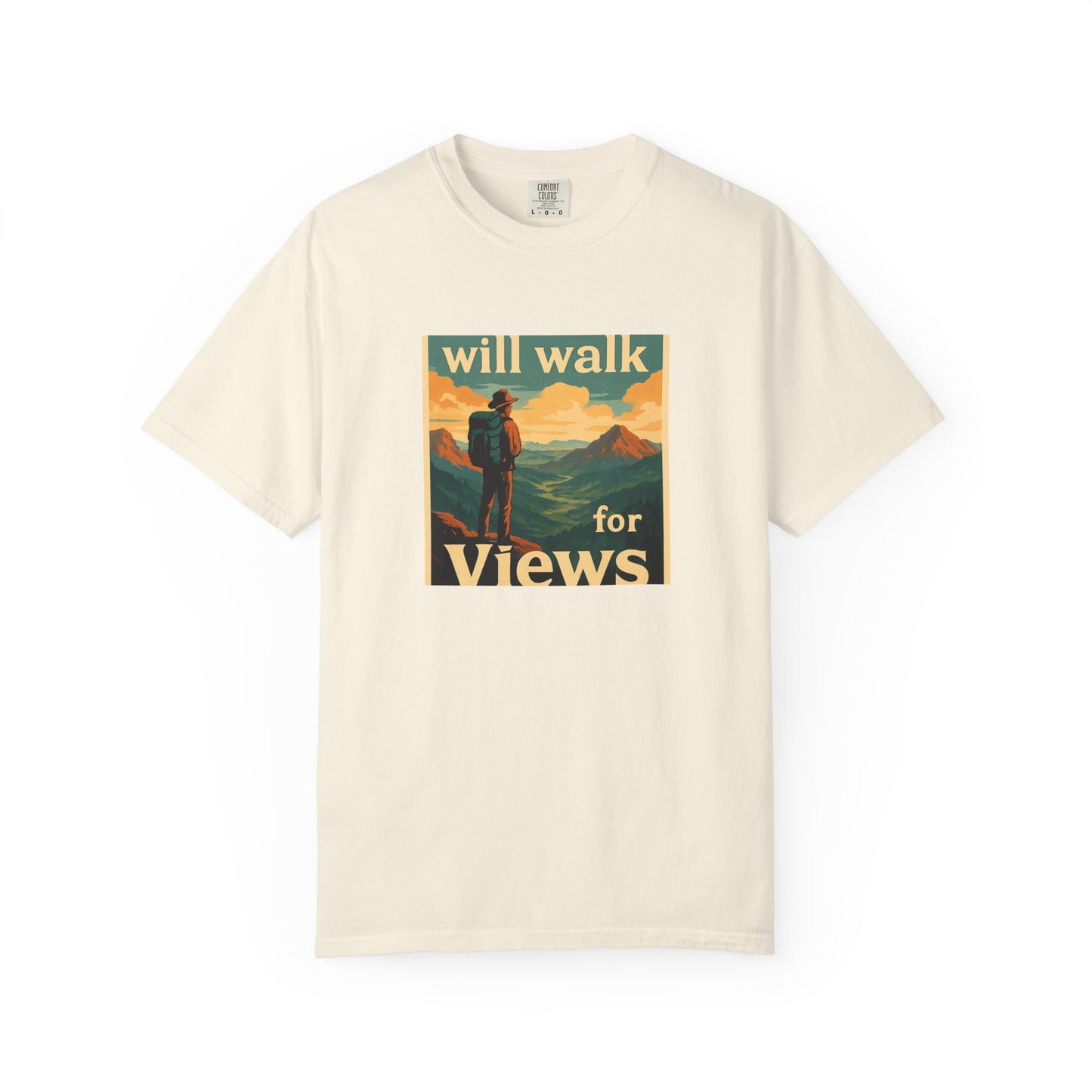 Will Walk for Views T-Shirt | Funny Hiking Shirt for Men & Women | Mountain Lover Tee, Outdoor Adventure Gift