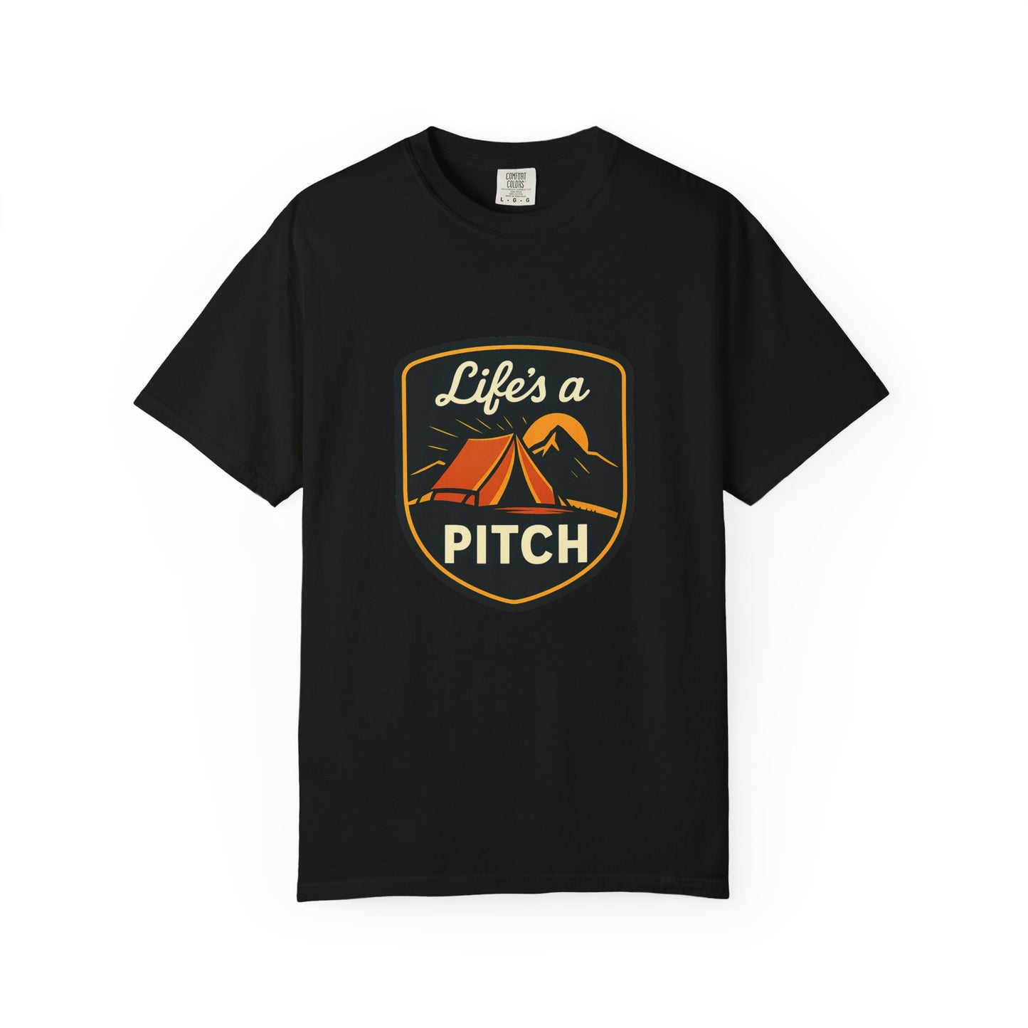 Camping T-Shirt — "Life's a Pitch" Tent & Mountain Outdoor Tee